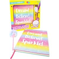 GirlZone Regalos para Niñas - Cuaderno Arcoíris con Bolígrafo con Pompón - Libreta Bloc Diario para Niñas con Tapa…